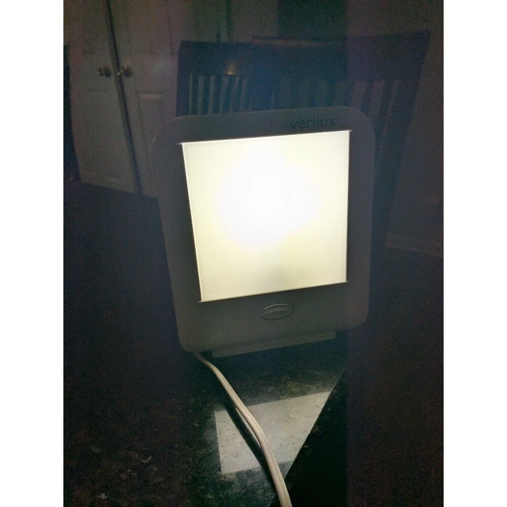 Verilux HappyLight VT10 Compact 10,000 Lux Light Therapy Lamp White 26W Working